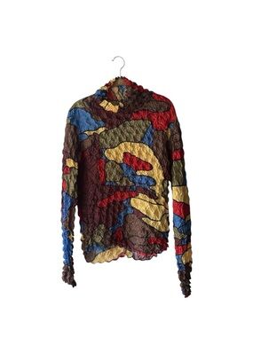 Brain Dead Multicolor Crinkle Turtleneck Sweater